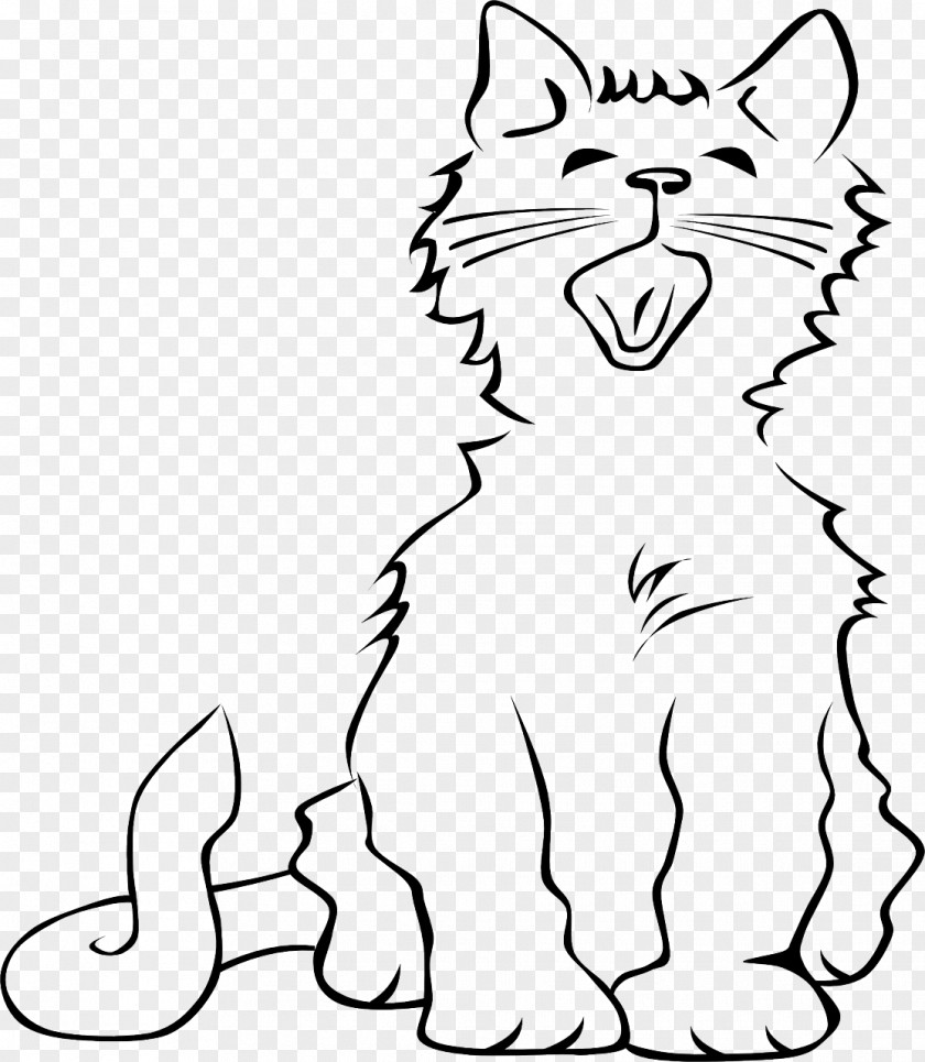 Cat Black Kitten Coloring Book Meow PNG