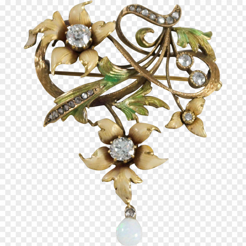 Flower Ring Jewellery Brooch Gemstone Art Nouveau Diamond PNG