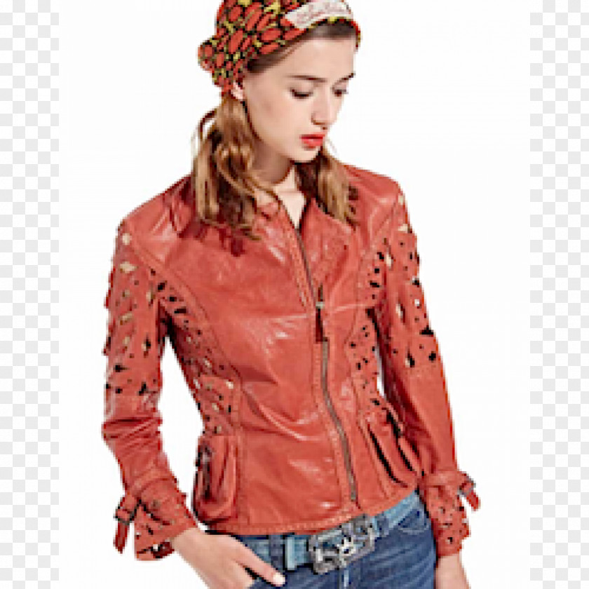 Fluttering Silk Leather Jacket Sleeve Blouse PNG