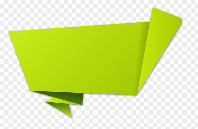 Green Origami Ribbon Paper PNG