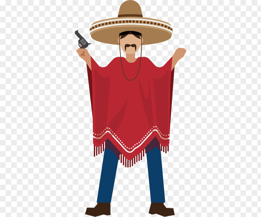 Mexican Cultural Elements Man With A Gun Mexico Cuisine Icon PNG
