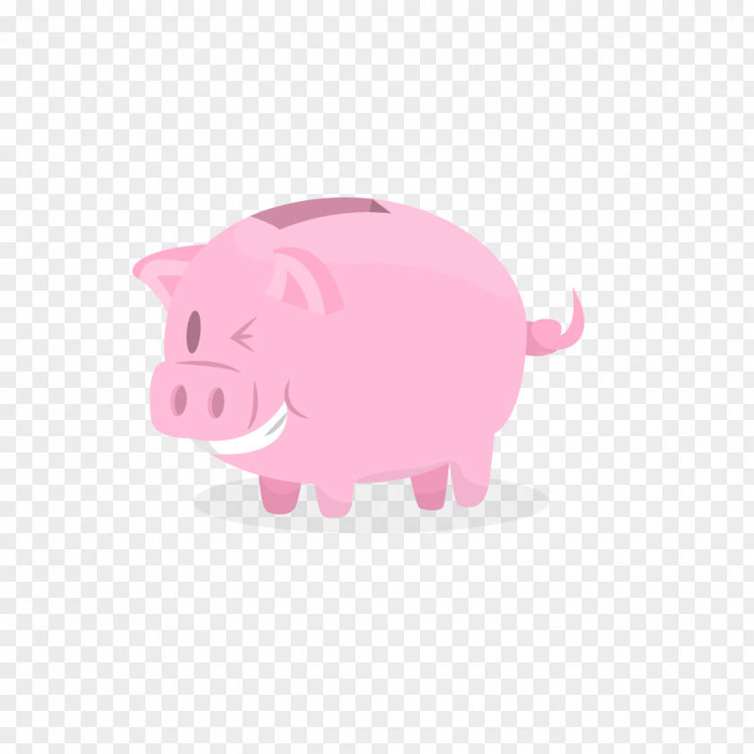 Piggy Bank Domestic Pig Pink Illustration PNG