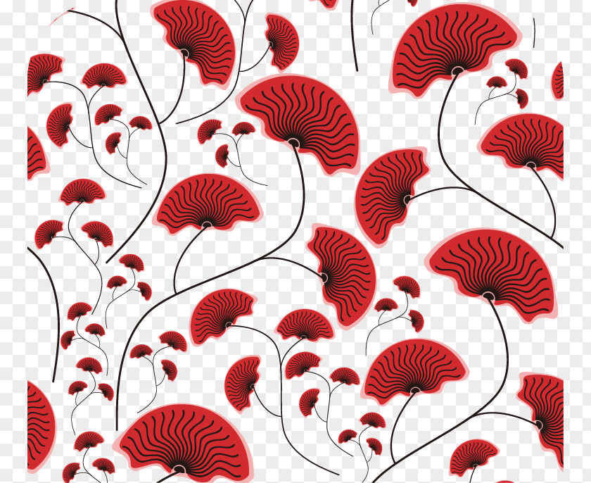 Fan Shape Abstract Flower Pattern Abstraction PNG
