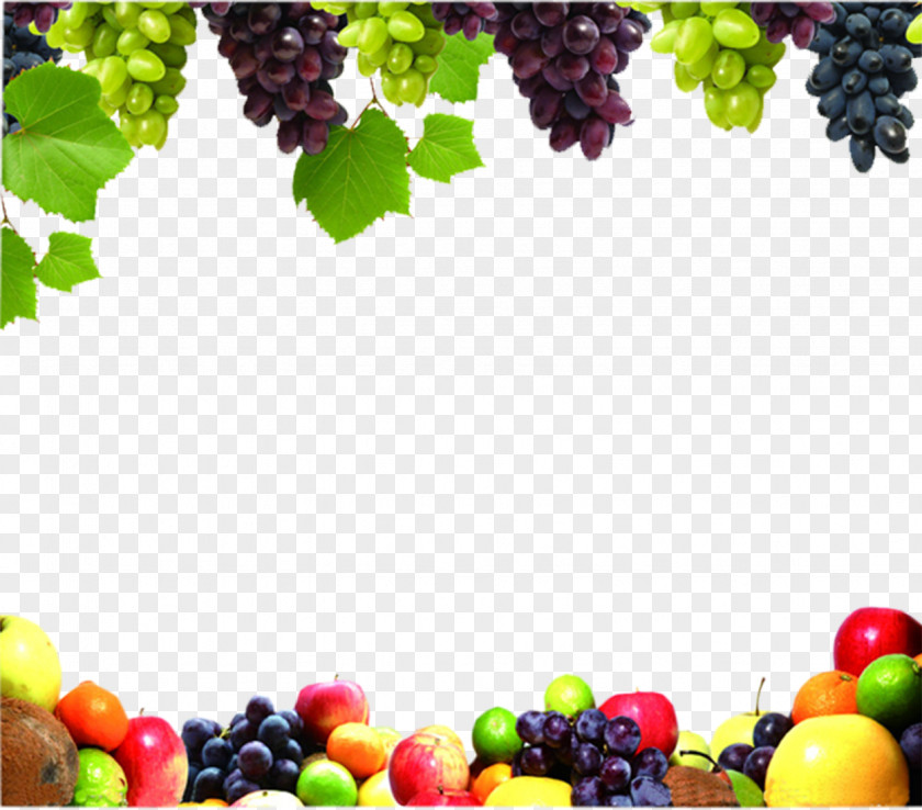 Fruit Border Juice Vegetable Food Grape PNG