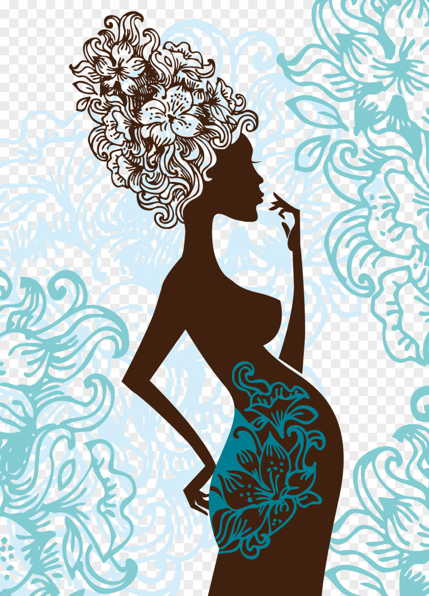 Pregnant Women Illustration Silhouette Pregnancy Mother Woman PNG