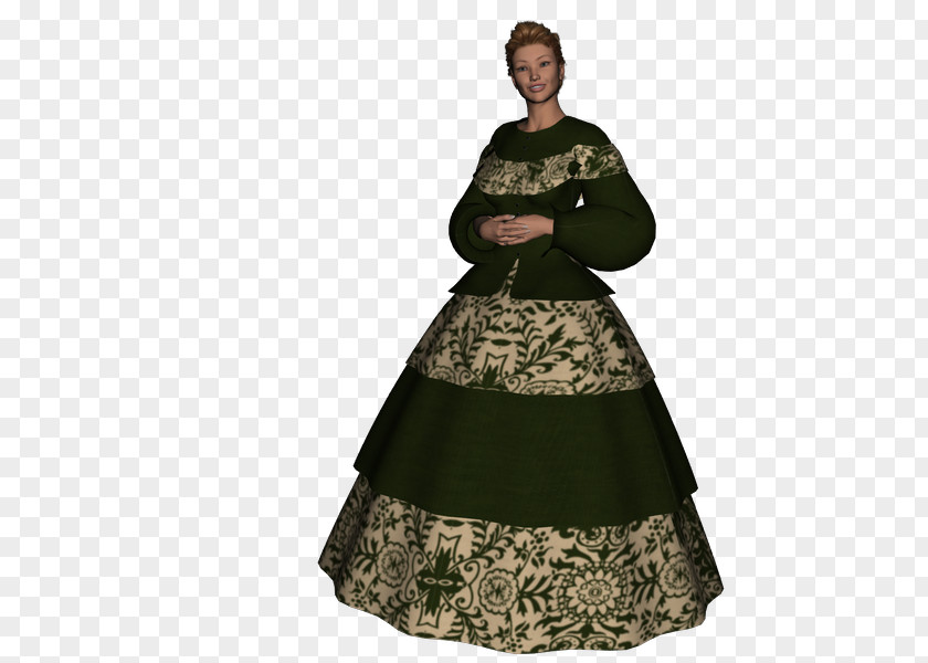 English Ivy Costume Design Dress Gown PNG