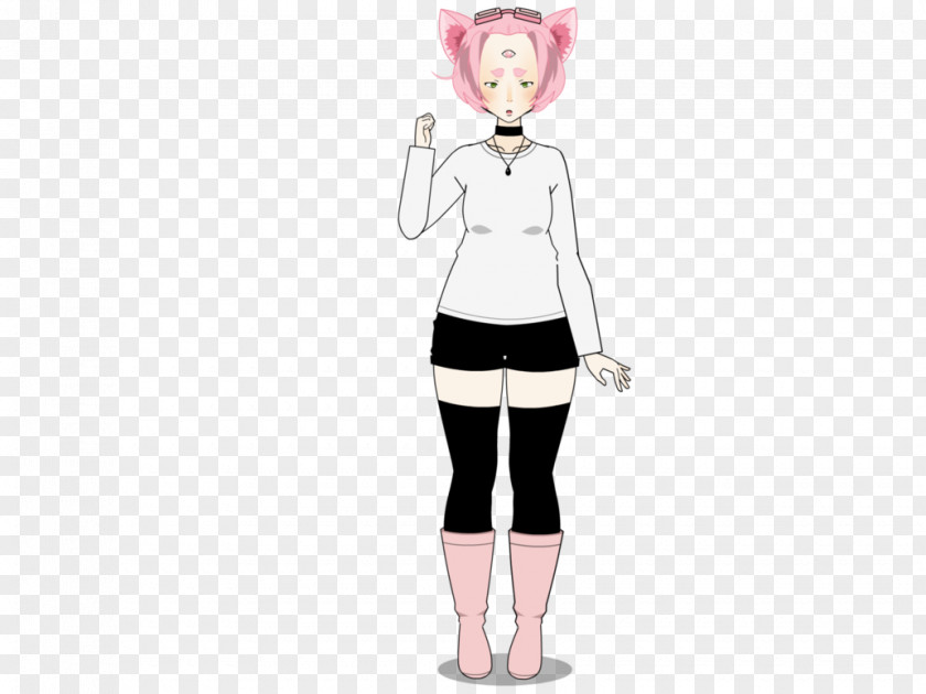 Pink Cat Costume Uniform Cartoon Character Homo Sapiens PNG