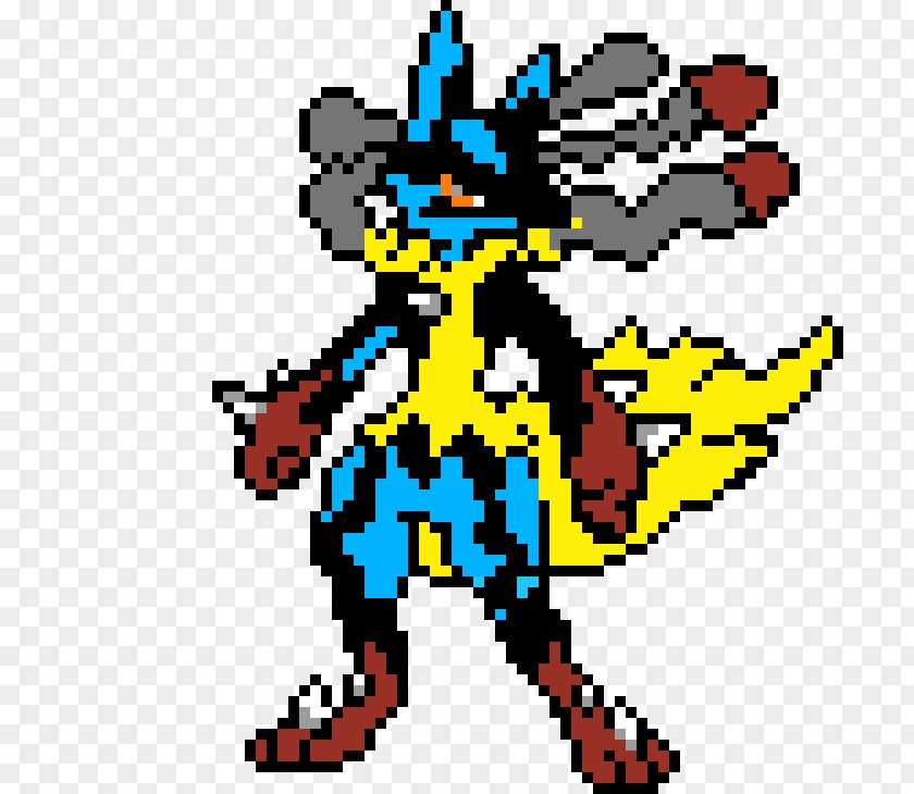 Pokemon Lucario Pixel Art PNG