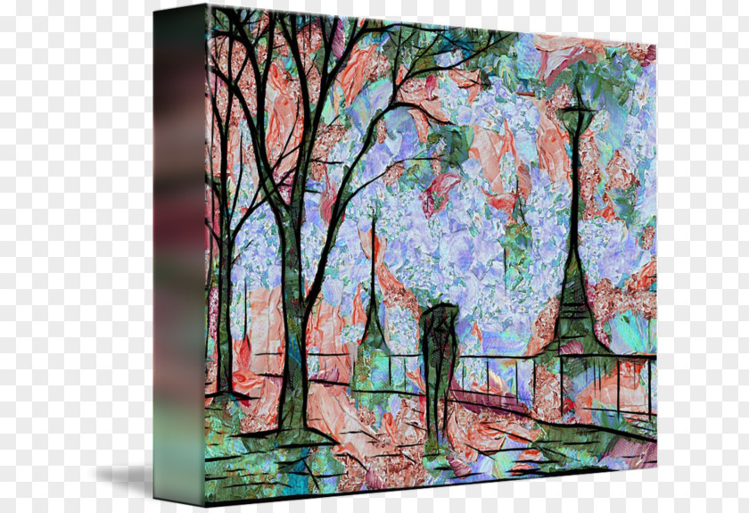 Romantic Couple Painting Acrylic Paint Modern Art PNG