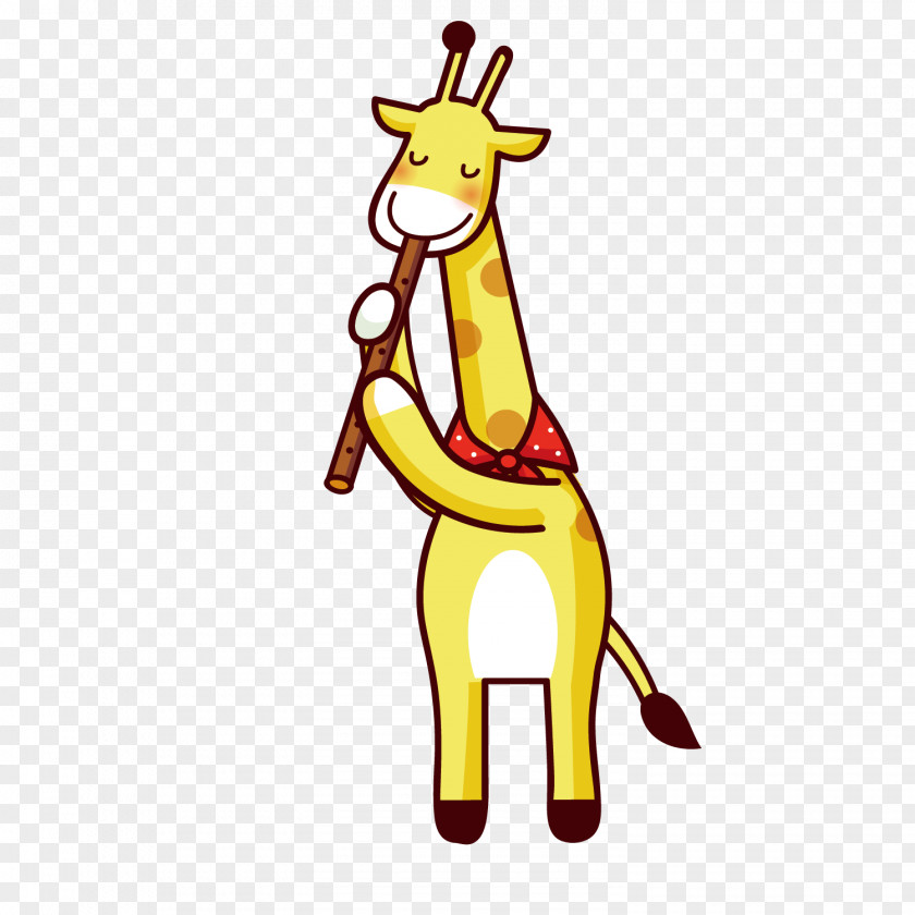 Cute Giraffe Cartoon Illustration PNG