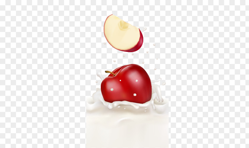 Red Apple Juice Milk Fruit PNG