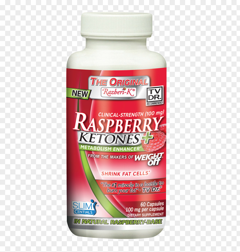 Raspberry Ketone Dietary Supplement Red PNG