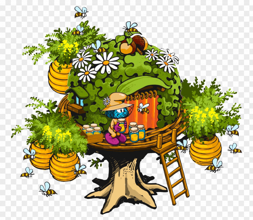 Smurf Village Illustration Flowering Plant Recreation Animated Cartoon PNG