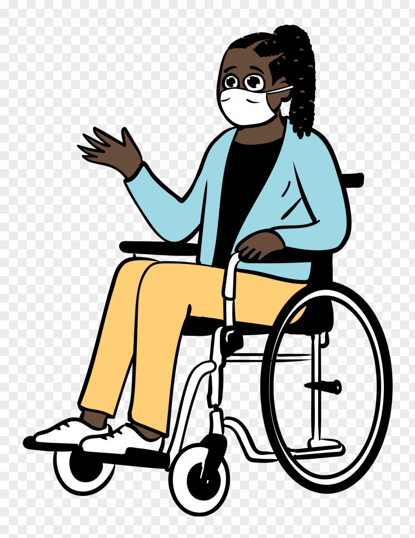 Woman Wheelchair Medical Mask PNG