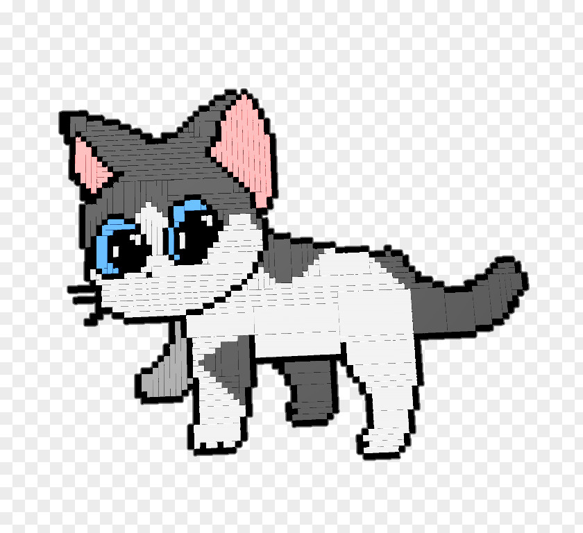 Kitten Whiskers Cat Pixel Art PNG