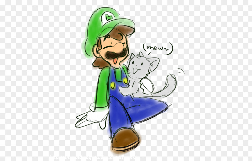 Luigi Cat Mario Art Drawing PNG