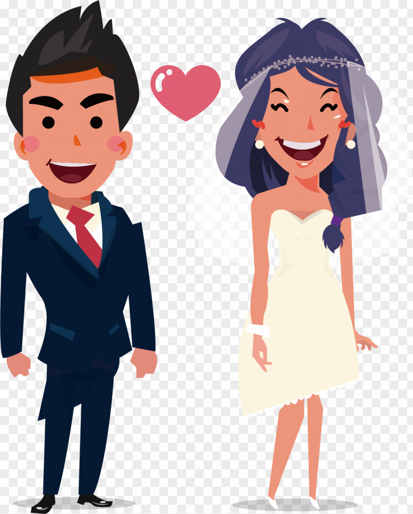 Married Bride And Groom Marriage Drawing Clip Art PNG