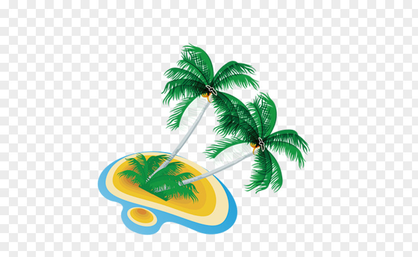 Palm Tree Island Template Clip Art PNG