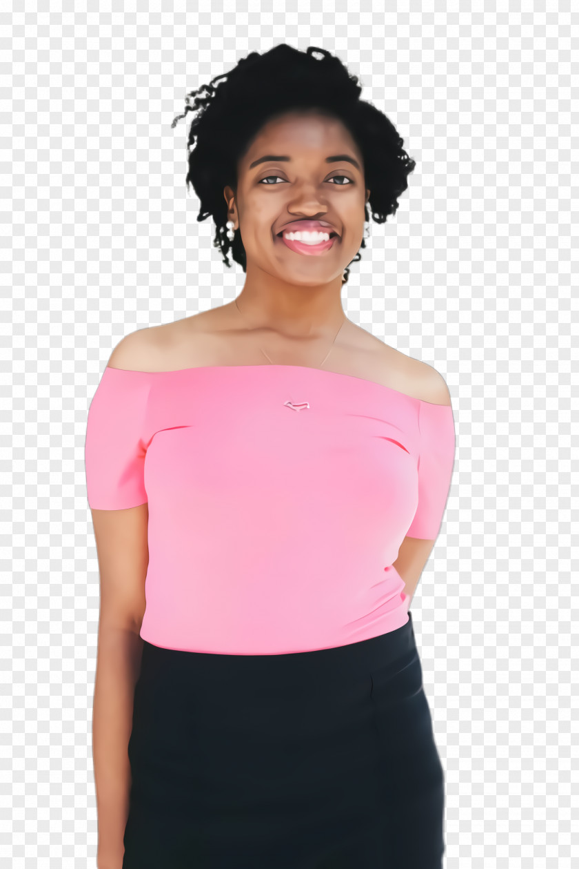 Top Waist Clothing Shoulder Pink Sleeve Neck PNG
