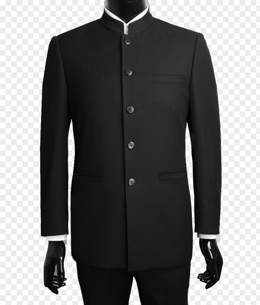 Black Suit Mao Mandarin Collar Jacket PNG