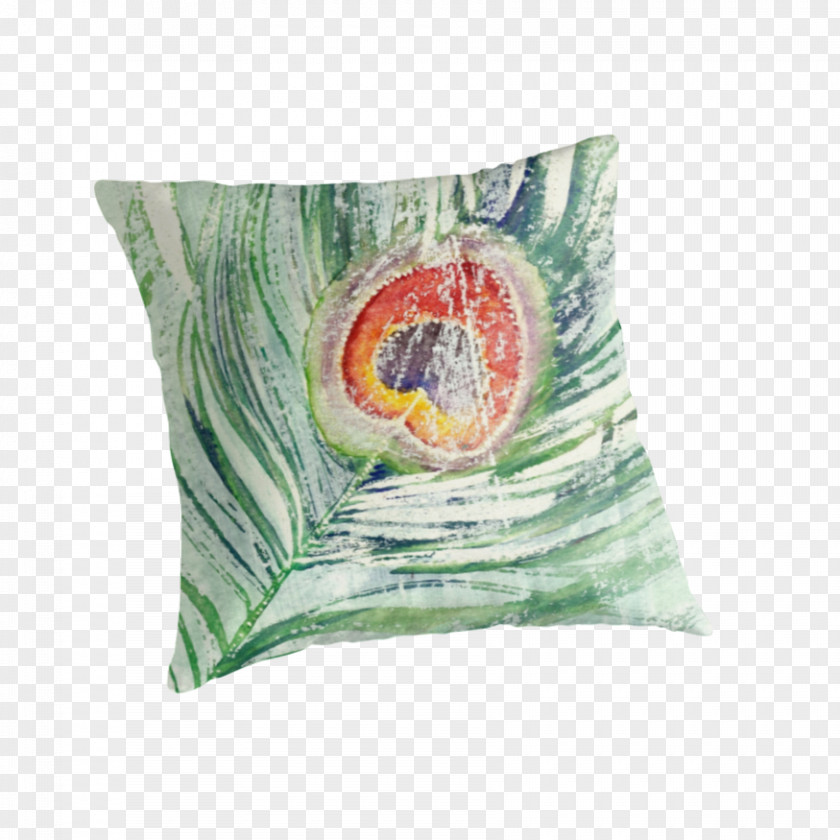 Feather Watercolor Throw Pillows Cushion PNG