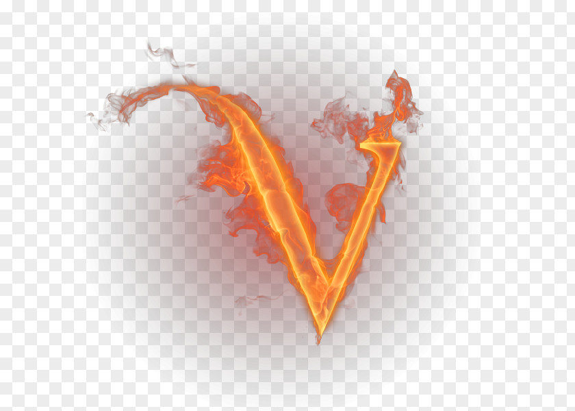 Fire Letter V Flame English Alphabet PNG