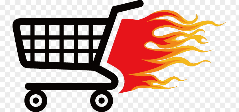 Flame Shopping Cart Icon PNG