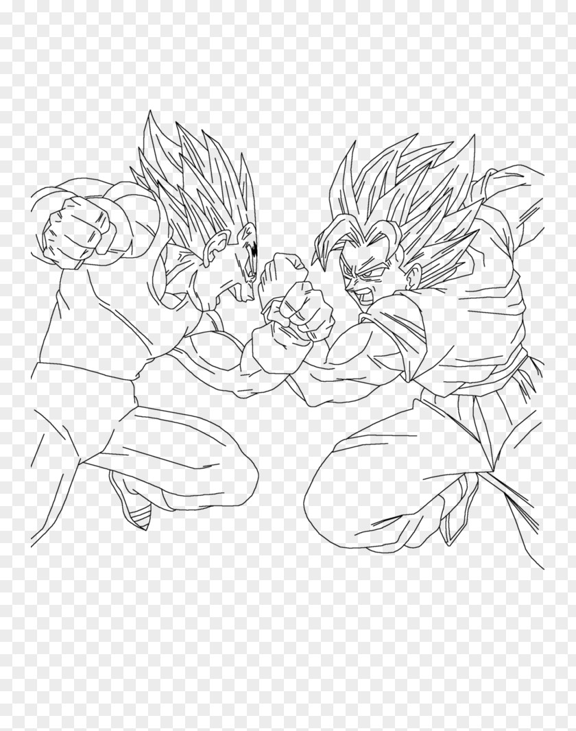 Goku Vegeta Majin Buu Drawing Sketch PNG