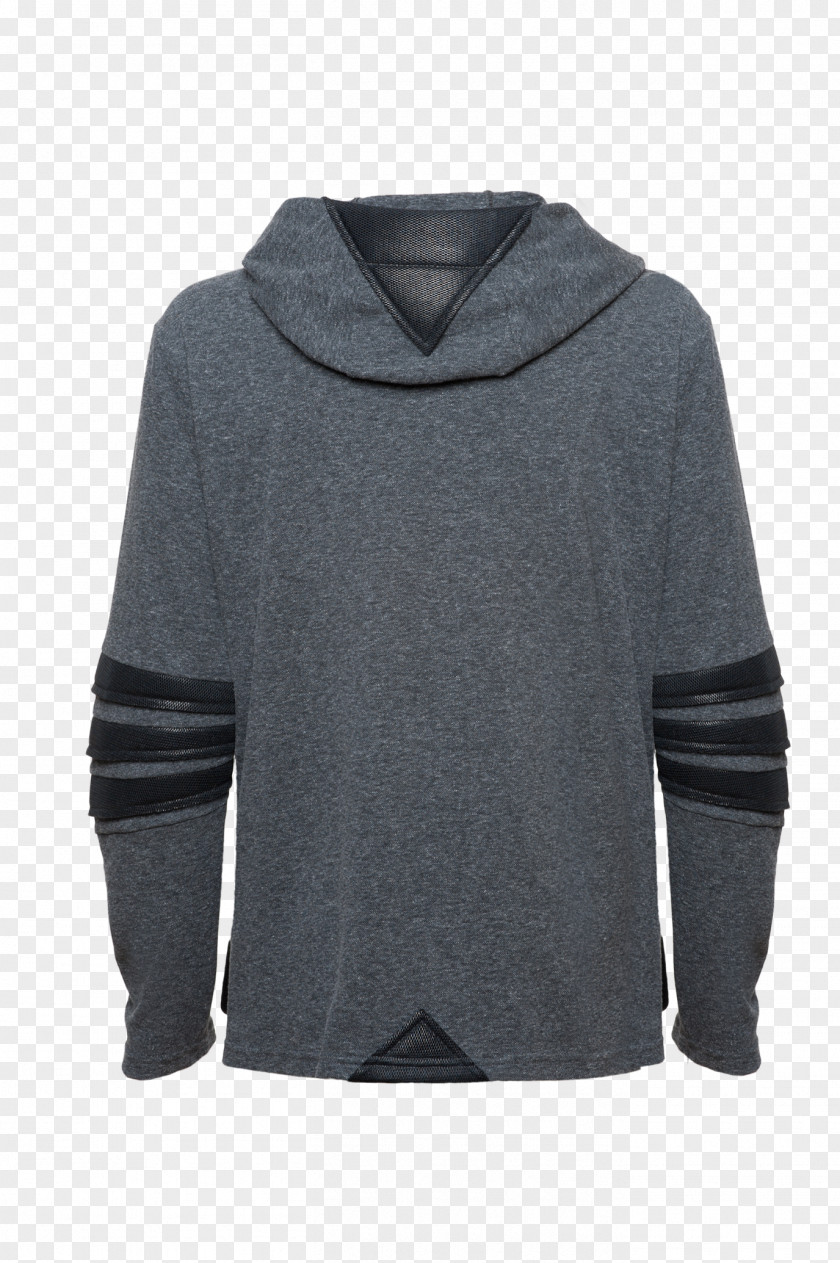 Hoodie Woolen Neck Black M PNG