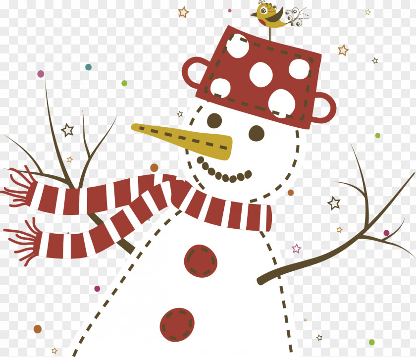 Vector Bird Snowman Paper Christmas Clip Art PNG