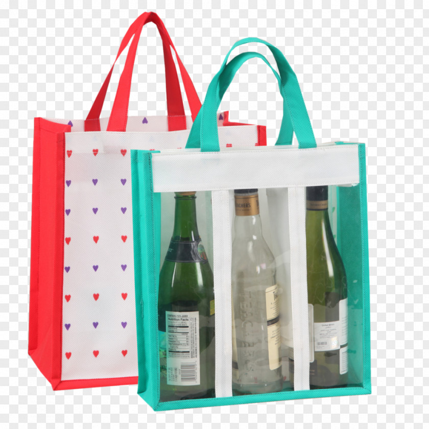 Wine Plastic Bottle Tote Bag PNG
