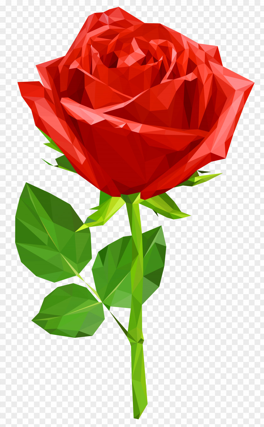 Crystal Red Rose Transparent Clip Art Image PNG