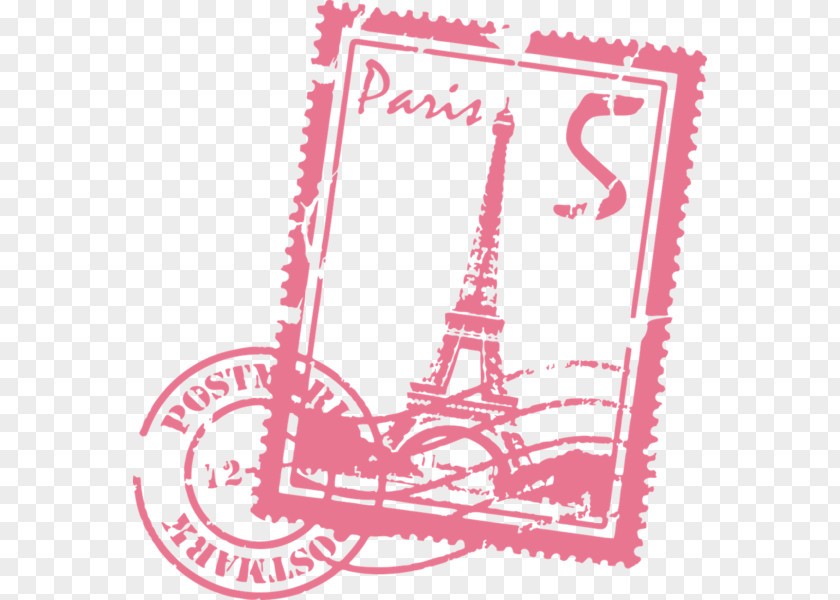 Eiffel Tower Wall Decal Postage Stamps Sticker PNG