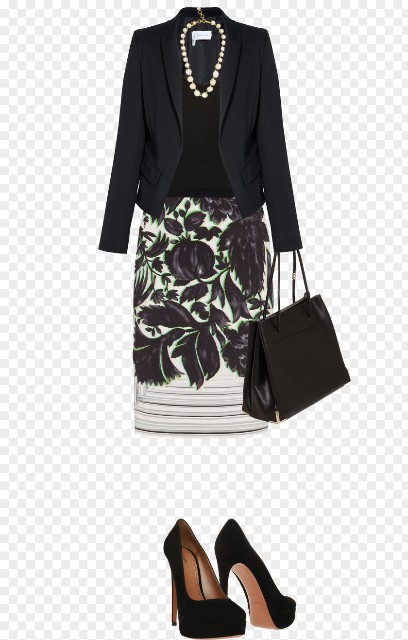 Flowers Skirt Handbag Fashion Shoulder Dress Formal Wear PNG