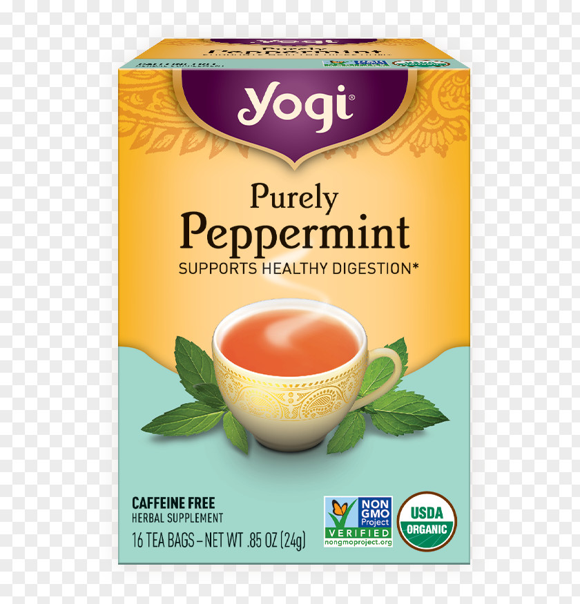 Mint Tea Yogi Green Bag Herbal PNG