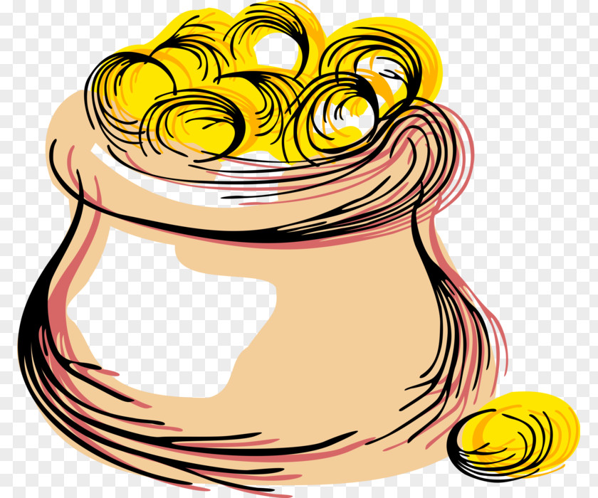 Pot Gold Vector Clip Art Illustration Food Flower Line PNG