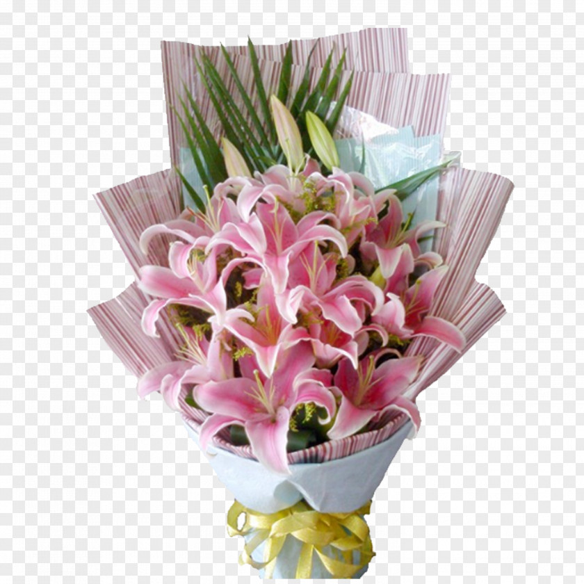 A Bouquet Of Flowers Floral Design Flower Lilium Vase PNG
