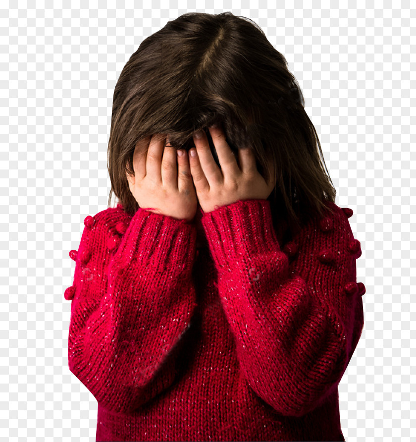 Crying Girl Sadness Shutterstock PNG Shutterstock, the little girl sad, in red sweater covering her face clipart PNG
