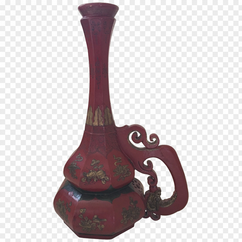 Hand Painted Ceramic Vase Artifact PNG