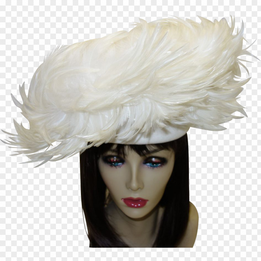 Red White Hat Feather Vintage Clothing Fashion PNG
