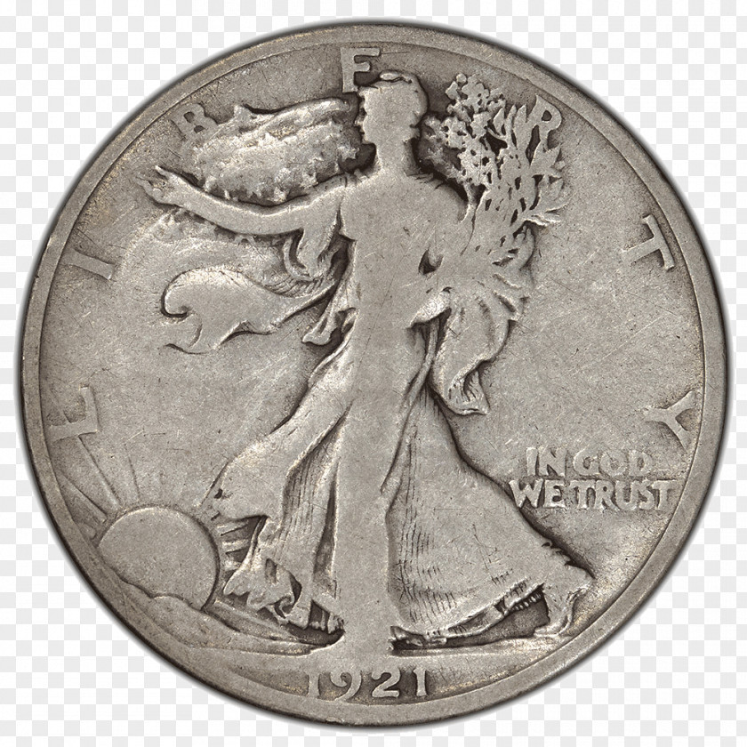 Coin Dollar Silver Walking Liberty Half PNG