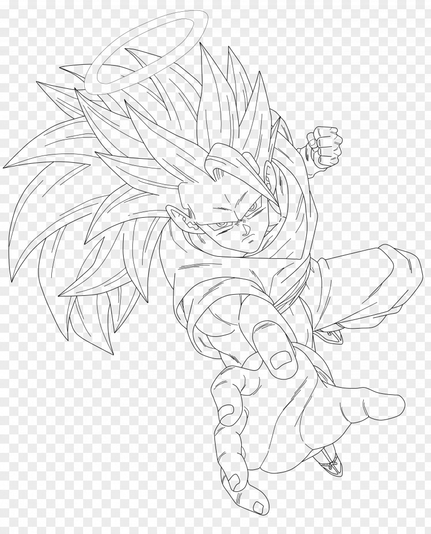 Goku Vegeta Line Art Super Saiyan Sketch PNG
