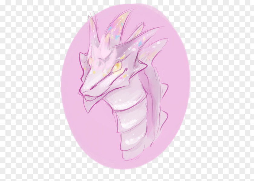 Dragon Drawing Nose Pink M PNG