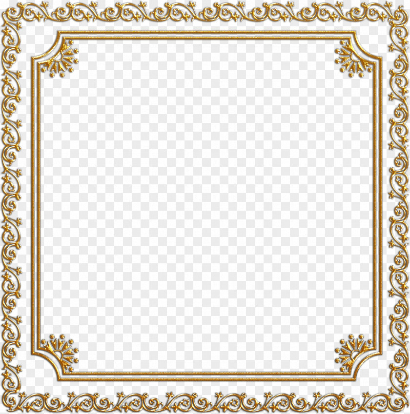 Golden Frame Picture Frames Clip Art PNG