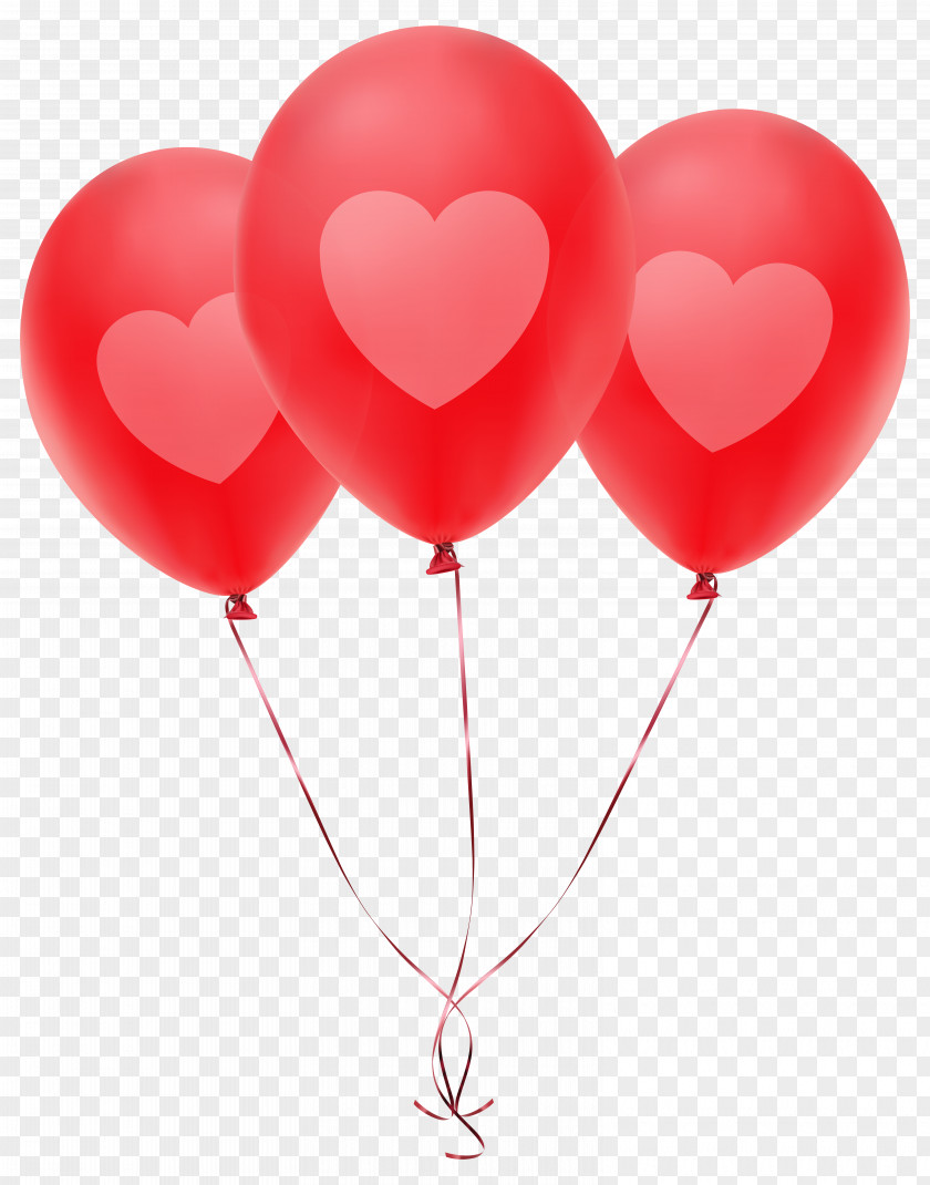 Red Balloons With Heart Transparent Clip Art Image RedBalloon PNG