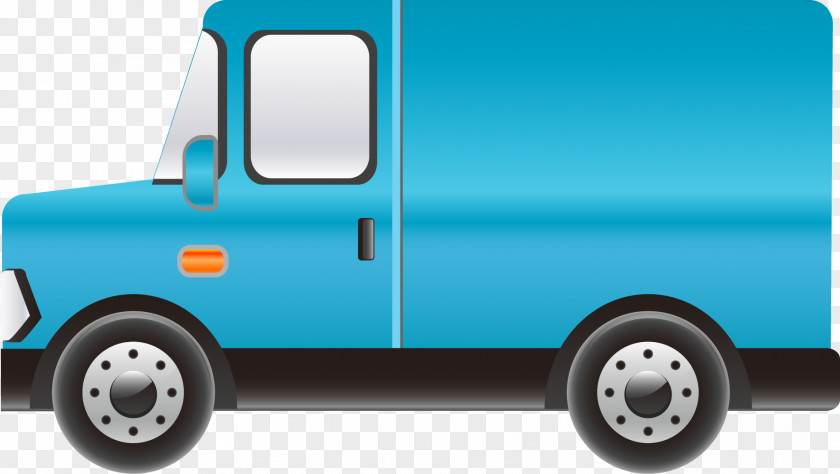 Cartoon Blue Truck Car Transport PNG