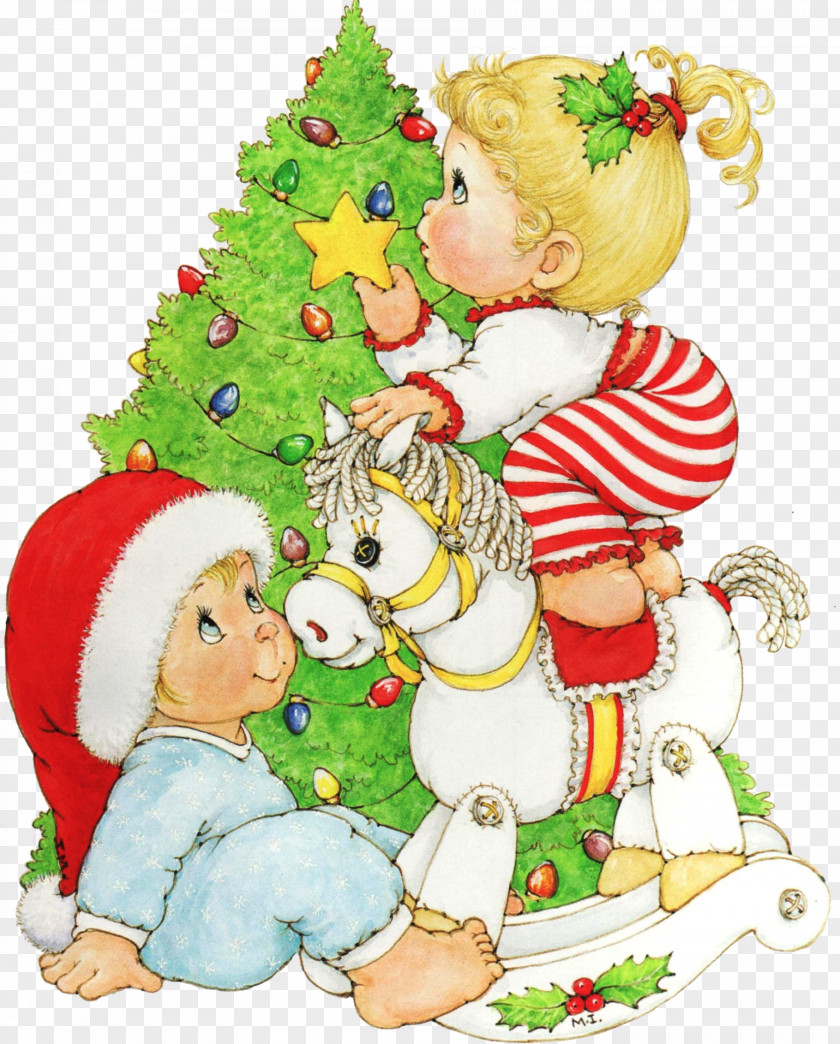 Cartoon Children Christmas Card New Year Clip Art PNG