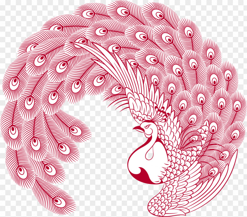 Peacock Chinese Wind Vector PNG