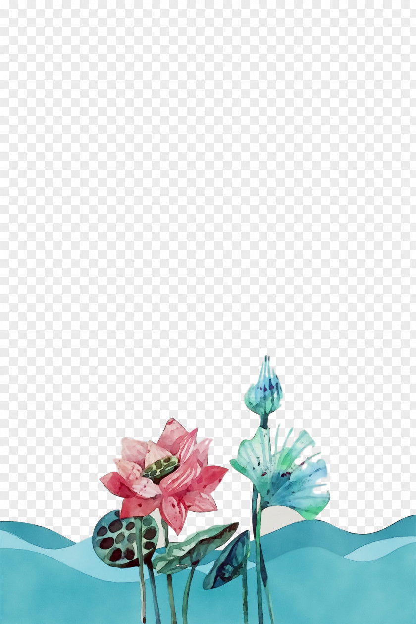Still Life Cut Flowers Aqua Turquoise Teal Flower Pink PNG