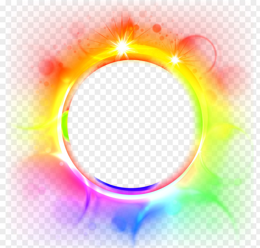 Colorful Glare Round Decorative Border Light Download PhotoScape Clip Art PNG
